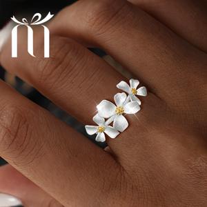 TEMU 1개 여성용 3개 가든시아 & 데이지 반지, 저자극성, 스타일리시하고 우아한 니치 디자인, 여름 해변 휴가에 완벽, 약혼 또는 결혼 기념일, 스승의 날, 개학 시즌, 졸업 시즌 선물로 적합