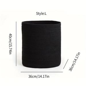 TEMU 블랙 재봉 수납 바구니 | 보이지 않는 손잡이가 있는 다양한 크기 옵션, 거실 세탁물, 장난감 및 간식 정리에 적합, 세탁 바구니