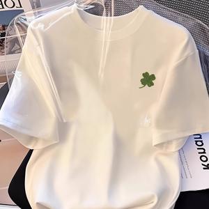 TEMU 남아 & 여아용 오버사이즈 루즈핏 반팔 티셔츠 - 통기성 라운드넥 탑, 중고학생용, 세탁기 사용 가능한 여름 캐주얼웨어, 어린이 의류용 블라우스 아님 (비투명)