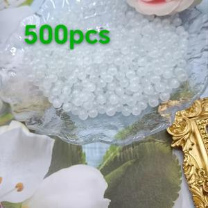 TEMU 6mm 야광 흰색 원형 비즈 500/1000개입, 홀, 팔찌, 목걸이, 펜던트, 크리스마스 장식, 주얼리 제작, 소규모 사업 용품, 기타 공예품, 수공예품 및 재봉 용품에 적합. 장식 비즈