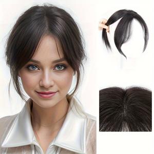 TEMU 합성 앞머리, 커튼 앞머리 헤어피스, 흰머리 커버, 머리카락 볼륨 추가, 두피의 털 모자람 보완, 머리 위를 연장하여 일상 외출 및 파티에 적합. 여성용 심리스 가발, 가벼운 앞머리 헤어 익스텐션