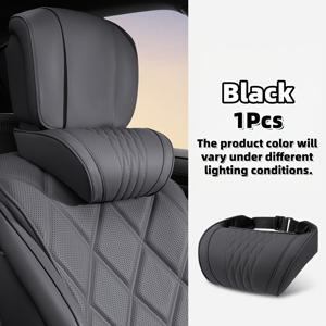 TEMU 차량용 머리 받침 베개, 운전용 차량 목 베개, 목 근육 피로 완화를 위한 차량 시트 머리 지지대, 부드러운 차량 시트 베개, 승객 또는 운전자용 차량 베개, 블랙