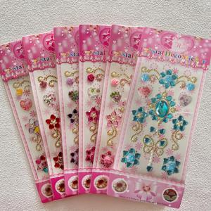 TEMU 반짝이는 라인스톤 스티커 6장, 아크릴 나비, 꽃, 하트 왕관 글리터 접착식 인조 보석 스티커, 카니발 페이스 페인팅, 축제 장식, DIY 수제 선물용