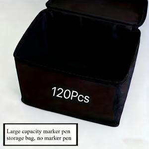 TEMU 120개 슬롯 마커 보관 가방 (펜 제외, 추가 가능), 대용량 색연필 보관을 위해 디자인된 컨테이너 토트백, 휴대용 미술 용품 보관 가방, 대형 마커 펜 홀더, 펜 케이스, 휴대용 접이식 필통