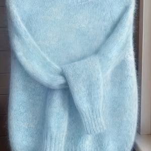 TEMU QD1202086 플러시 부드럽고 우아한 라글런 소매 라운드넥 풀오버 스웨터