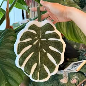 TEMU 창의적인 잎사귀 모양 손수건, 걸이형 디자인, 흡수성 소재로 제작, 욕실, 식당 및 주방에 적합