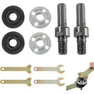 TEMU 2세트 10개 파워 드릴 어댑터 키트 앵글 그라인더 연결 부착물 커넥팅 로드 렌치 너트 회전 공구 액세서리