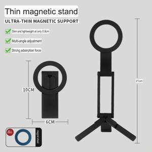 TEMU 접이식 휴대용 휴대폰 스탠드 홀더 마그네틱 휴대폰 삼각대 마운트 (Magsafe 아이폰 16 15 14 13 12 Pro Max, 삼성, 샤오미)