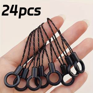 TEMU 24개 휴대폰 끈, 다기능 원형 스트랩, 두꺼운 짧은 손목 로프, 다양한 후크 디자인으로 휴대폰 케이스 및 USB 드라이브에 적합, 안전성과 안정성을 보장 | 얇은 스트랩 디자인 | 내구성 향상, 분실 방지 로프