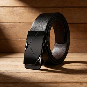 TEMU 1 남성용 정품 가죽 벨트 - 비즈니스 캐주얼 스타일, 자동 버클, 내구성, 중간 사이즈 - 어떤 행사에도 적합, 완벽한 선물 선택