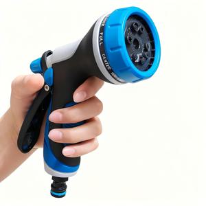 TEMU 내장형 니플이 있는 1개 정원 호스 노즐, 10가지 스프레이 패턴, 누수 방지 고무 개스킷, 3/4