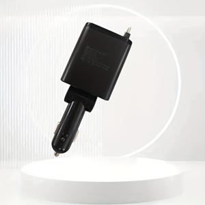 TEMU 7-in-1 차량용 고속 충전기 | 3개의 수납형 고속 충전 케이블 포함, 방향 조절, LED 디지털 디스플레이, 간편한 조작, 컴팩트하고 세련된 디자인, 아이폰 및 Type-C 기기 호환