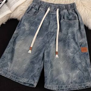 TEMU 남성용 경량 데님 반바지, 여름용 통기성 카고 반바지, 남성용 플러스 사이즈 의류