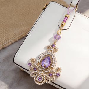 TEMU 1개 라인스톤 장식 와인 병 펜던트 | 휴대폰, 자동차 & 가방용 우아한 합금 폰 참, 리안시푸 리안시푸 고급 선물