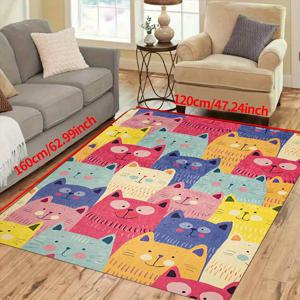 TEMU 1개 귀여운 카툰 패턴, 히피, 1.2cm 두께 스펀지 카펫, 대형 사이즈 에어리어 카펫, 소파와 티테이블 카펫, 홈 소프트 에어리어 카펫, 침실 장식용 바닥 매트, 우아한 룸 장식용 카펫