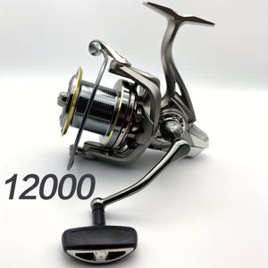 TEMU 스핀링 낚시 릴, 8000-12000 시리즈, 4.8:1 기어비, 44LB 최대 드래그, 메탈 스풀, 담수/해수 겸용