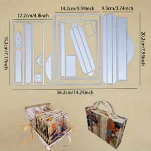 TEMU Alinacraft 1SET 수제 여행 가방 앨범 금속 커팅 다이 (페이퍼 크래프팅, 스크랩북, 저널, 어드벤처 북 템플릿용) - Alinacutle