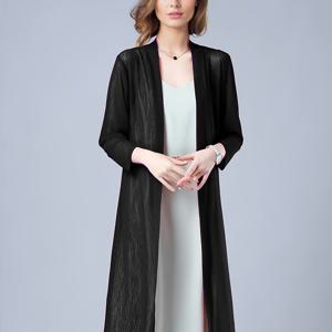 TEMU 여성용 가벼운 반투명 커버업 카디건 - 우아한 비치 투데이웨어 오픈 프론트 스웨터, 봄/가을 휴가 및 수영복 커버업, 기계 세탁 가능 솔리드 컬러 리조트 웨어, 소매 디자인, 고급스러운 질감