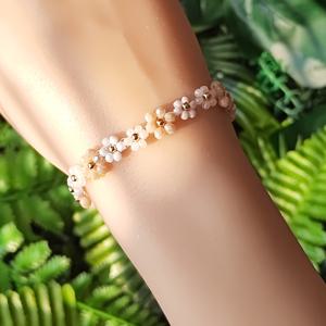 TEMU 1개 스타일 손으로 짠 쌀알 비즈 꽃 패션, 다용도