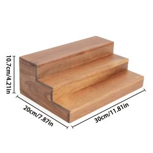 TEMU 나무로 제작된 3단 향신료 정리대. 조미료를 보관하기 위한 계단형 디자인으로, 주방에서 향신료를 보관하는 데 사용할 수 있는 나무 랙입니다.