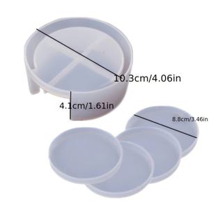 TEMU 5개 코스터 실리콘 몰드 에폭시 레진 원형 코스터 트레이 실리콘 몰드 - 사용하기 쉬움