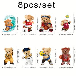 TEMU 8pcs/set 스포츠 DIY 아이언 온 DTF 전달 스티커 세탁 가능한 열 전달 디자인 준비 프레스 데칼 플라스솔 패치 DIY 의류 티셔츠 마스크 청바지 배낭