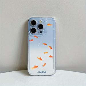 TEMU 삼성 갤럭시 S24 울트라/S24 플러스/S23 울트라/S23 FE/S23 플러스/A04/A05/A10/A12/A15/A24/A33/A50/A51/A52/A53/A54/A55/M13/M10S/M12/F12용 작은 금붕어 투명 폰 케이스 - 슬림 보호 커버와 낙하 방지 디자인