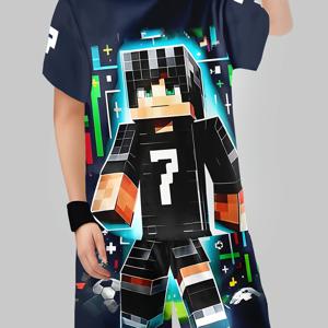 TEMU 남아 정장 패션 3D 프린트 캐주얼 풀오버 반팔 반바지 티셔츠, 남아 야외용 티셔츠 반바지 세트, 야외용