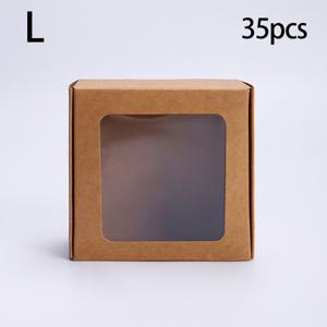 TEMU 그녀/남자를 위한 선물 35개 창문 개방 선물 상자 - 브라운, 블랙, 화이트 크라프트 종이 포장 상자 사각 접이식 비행기 상자 수제 비누 드로잉 주얼리 선물 상자