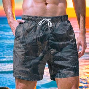 TEMU 3D 디지털 프린트 남성용 스타일리시 스포츠 비치 반바지, 하와이 여름 휴가 필수템