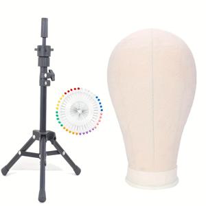 TEMU 22인치 가발 헤드, 헤드밴드 모델, 가발 홀더, 가발 제작 및 전시용 인체 모델 캔버스 헤드