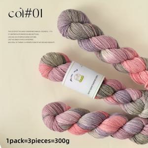 TEMU 3개 세트, 그라데이션 울 얀, 손 염색 얀, 얀, 스웨터 뜨개질, 숄 코바늘 뜨개질 등, 수제 얀