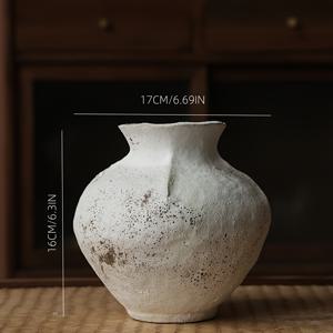 TEMU 1개 수제 빈티지 세라믹 꽃병 - 무광택 건조 꽃병, 홈 데코, 웨딩 및 테이블 센터피스, 소박한 농가 스타일, 식탁 장식 | 우아한 심플함 | 고품질 세라믹