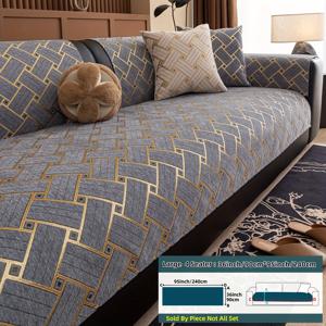 TEMU 1개 쉐닐 핫 스탬핑 디자인 패턴 소파 쿠션 커버 - 좌석 쿠션/등받이/팔걸이 커버/베개 커버 (개별 판매) - 미끄럼 방지, 반려동물 친화적, 세탁기 사용 가능, 두꺼운 소파 커버, 거실, 침실에 적합