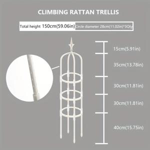TEMU U자형 8mm 뾰족한 야외 등반 트렐리스, 간단한 정원 식물 지지대, 등반 장미 및 식물용, 가정용 블랙 브래킷