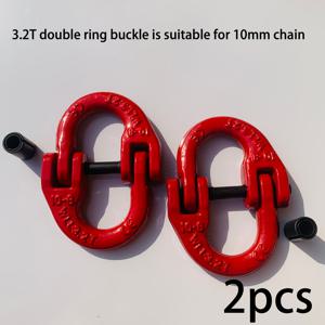 TEMU 2개 팩 고강도 빨간색 더블 클리비스 해머락 포함, 1.12T, 2T, 3.2T 3가지 사양 스틸 체인 커넥터, 부식 방지 해머락 커넥터, 슬링 및 트레일러 로프 연결에 적합