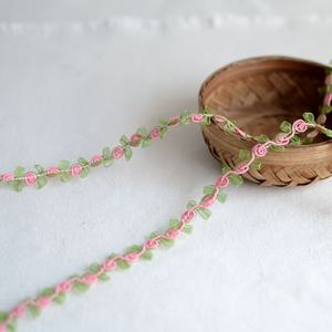 TEMU 2야드 고급 입체 핑크 장미 꽃 사틴 메쉬 리본 레이스, DIY 의류 및 헤어 액세서리 레이스, 웨딩드레스 및 베일 장식 레이스, 홈 데코 레이스, 축제 의상 레이스, 선물 꽃 장식 레이스, 1.5cm 폭