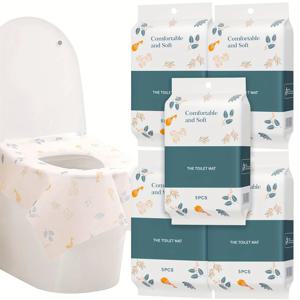 TEMU 5/15/25개 물에 용해되는 변기 시트 커버, 여행 및 호텔용 휴대용 변기 시트 쿠션, 개별 포장, 대형 사이즈 범용 휴대용 위생용품, 공중화장실, 비행기, 자동차 캠핑용으로 적합, 개별 포장. 고품질 종이.