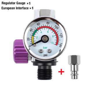 TEMU Cps/페인트 스프레이 건용 에어 압력 조절기 게이지 키트 세트, 퀵 커넥터 및 압력 게이지 포함, 조절 가능한 에어 플로우 컨트롤 밸브 및 G1/4 범용 커넥터, 자동차 페인팅 및 공압 공구에 적합