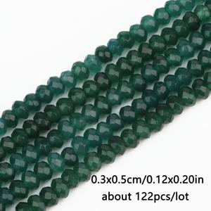 TEMU 1줄 TTUIJI 천연 그린 칼세도니 스톤 비즈 - 3x5mm 면처리 루스 스페이서 비즈, DIY 주얼리 만들기용 우아한 소형 비즈, 팔찌·목걸이·귀걸이 제작용 내구성 있는 광석 비즈, 목걸이 부품