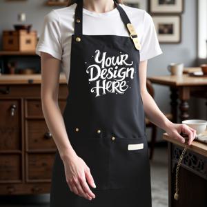 TEMU 조절 가능한 앞치마 2개 세트 - 튼튼하고 다용도 주방복, 모임, 식당, 커피숍, 제과점, 그릴에 적합 - 로고/디자인 영역 맞춤 제작 가능, 남녀 모두에게 선물 및 필수품으로 완벽