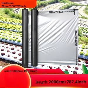 TEMU 정원 잡초 방지, 잡초 제거 및 해충 퇴치, 토양 습도 유지, 토양 온도 증가, 식물 광합성 증가, 식물 건강 향상에 도움을 주는 실버 블랙 멀치