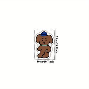 TEMU 1개 모조 캐시미어 1000G 두꺼운 10mm 50X75cm 귀여운 강아지 패턴 불규칙 카펫 침실 카펫 미끄럼 방지 부드럽고 푹신한 바닥 매트 소파 거실 침대 옆 옷장 라운지에 적합