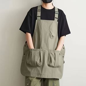 TEMU 1개 캔버스 앞치마 (포켓 포함), 주방·커피바·레스토랑용, 중성 디자인, 가볍고 내구성 강함, 사계절 캐주얼 요리 완벽