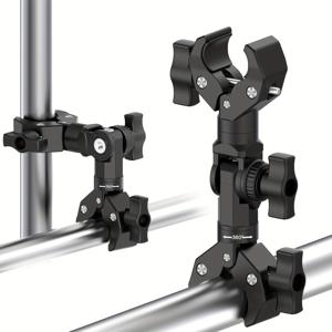 TEMU 듀얼 헤드 강력 클램프 - 미끄럼 방지 패드 포함, 핸들바/셀카 스틱/삼각대용 클램프 브라켓