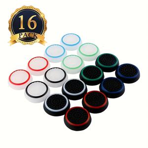 TEMU 16개 세트, PS5/PS4/Xbox 시리즈 X/S 컨트롤러용 실리콘 엄지 그립 커버 - 쉬운 설치, 강화된 게임 정밀도 및 편안함을 위한 재사용 가능한 캡, 휴일 선물, 여행 선물