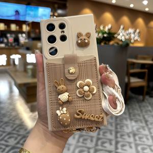 TEMU 삼성 갤럭시 S25/S25+/S25 플러스/S25 울트라/S24/S24+/S24 플러스/S24 울트라/S23/S23+/S23 울트라/S22 울트라 5G 호환 크로스바디 스트랩, 랜야드, 카드 홀더 포함 핸드폰 케이스, 손잡이 겸용