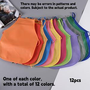 TEMU 12개 생생한 페인팅 앞치마 세트 - 부직포 폴리에스터 페인팅 앞치마, 십대 및 예술가에게 적합, 직조 스모크, 수업, 주방, 커뮤니티 활동, 파티, 수공예 및 미술 페인팅 활동에 적합