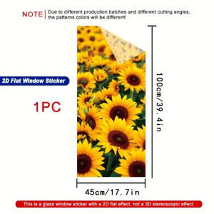 TEMU 1개 2D 평면 창문 스티커 - 필드 패턴, 45×100cm, 접착제 없는 정전식 장식 필름, 발코니/사무실/거실/주방용 재사용 가능, 2D 플랫