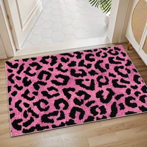 TEMU 핑크 프린트 내구성 좋은 현관 매트 1개, 웰컴 매트, 실외 실내 입구 매트, 침대 옆 깔개, 욕실 매트, 봄 여름 가을 겨울용 소형 바닥 매트